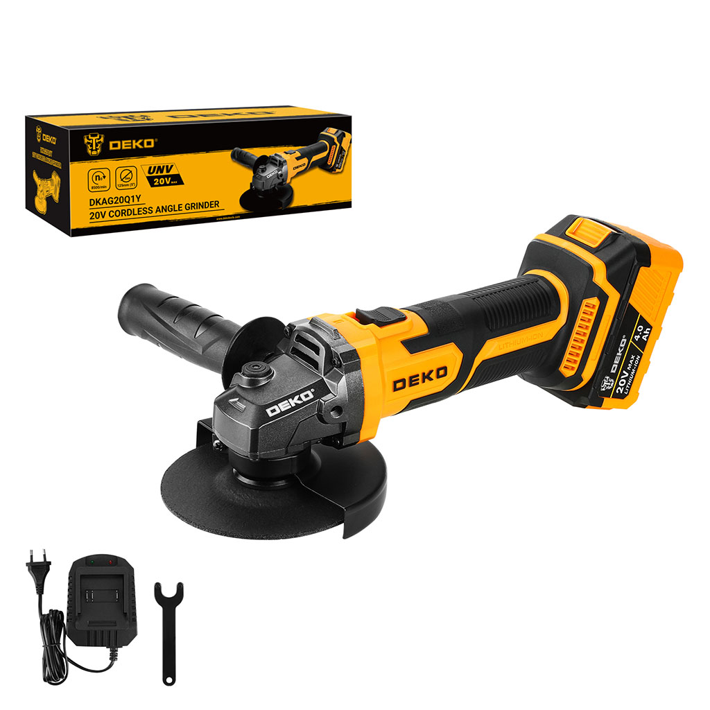 Amoladora Angular 5'' 20V c/Batería y Cargador DEKO