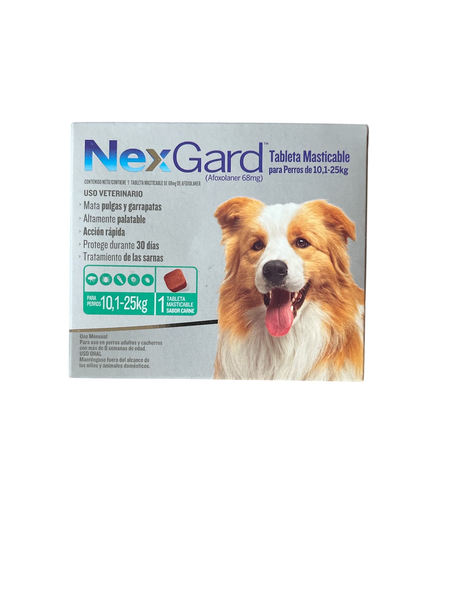 NEXGARD 10-25 KILOS COMPRIMIDO MASTICABLE