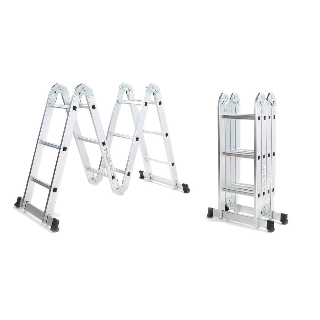 Escalera De Aluminio Convertible 12 Escalones 3.80m Goldex