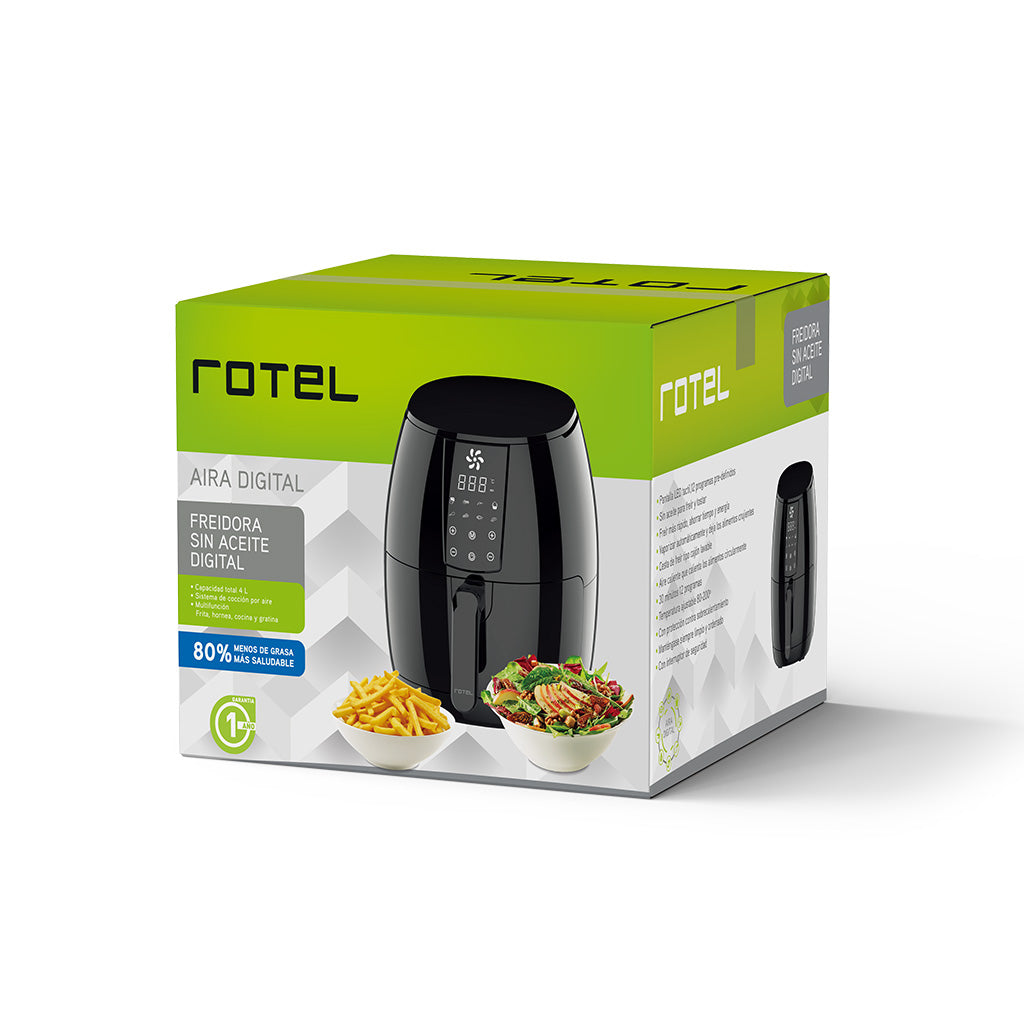 Freidora Sin Aceite 4l Aira Digital Rotel