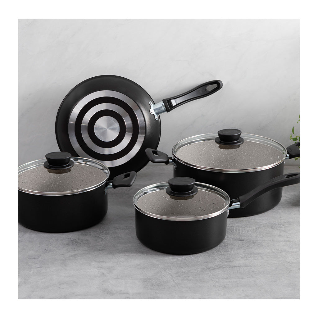 Batería De Cocina 7Pz. Starflon Linz Negro Tramontina 28299/008