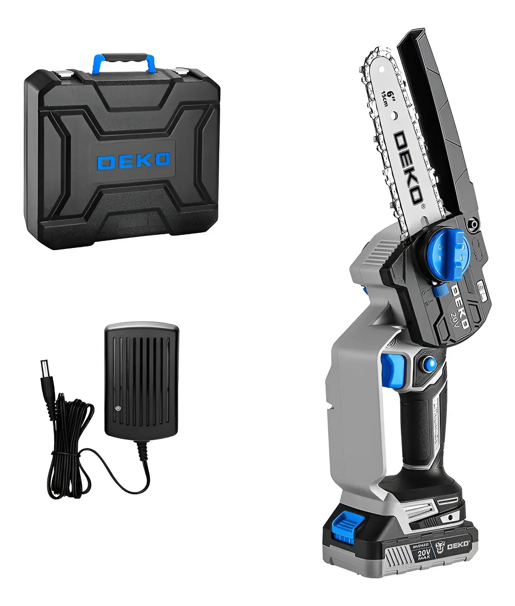 Mini Motosierra Podadora a Batería 6'' 20V C/1 Bat. y Carg. DEKO