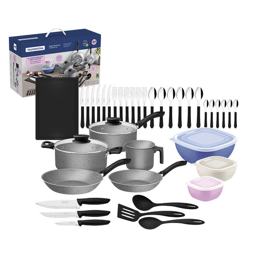 Batería De Cocina 44Pz. Starflon Linz Gris Tramontina 28399/602