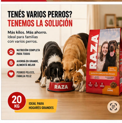 Alimento para Perros Adultos sabor Carne 20 Kg RAZA