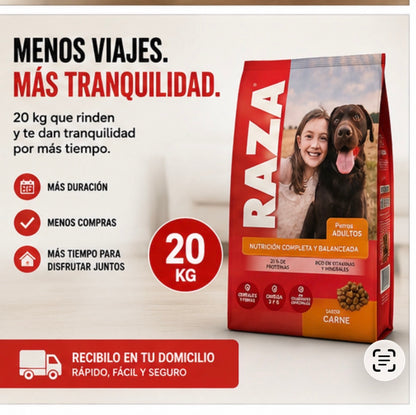 Alimento para Perros Adultos sabor Carne 20 Kg RAZA