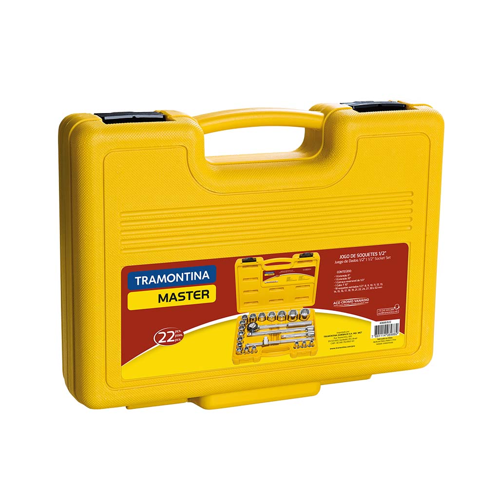 Bocallaves Estriado 22Pz./4 Acc. Enc.1/2'' De 8 a 32mm Tramontina 43600/022