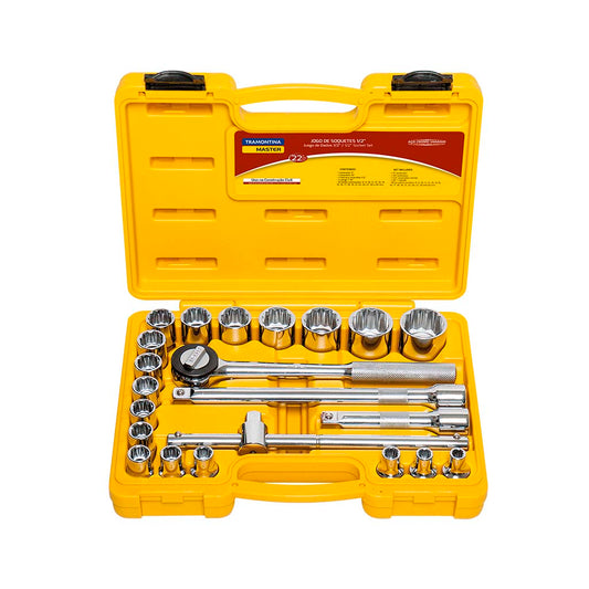 Bocallaves Estriado 22Pz./4 Acc. Enc.1/2'' De 8 a 32mm Tramontina 43600/022